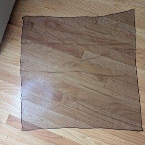 vintage 70s 80s black nylon sheer hair neck scarf 27" square retro